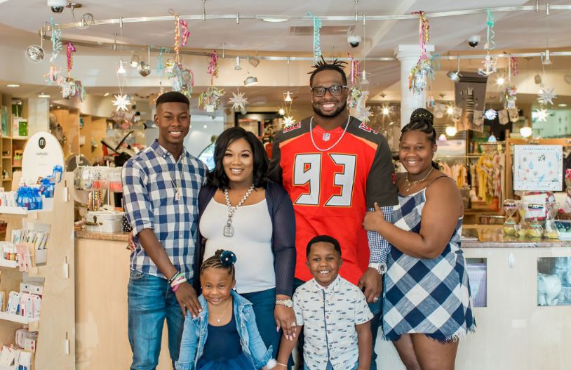 Gerald McCoy poses in a family picture with his wife and children (Picture:...